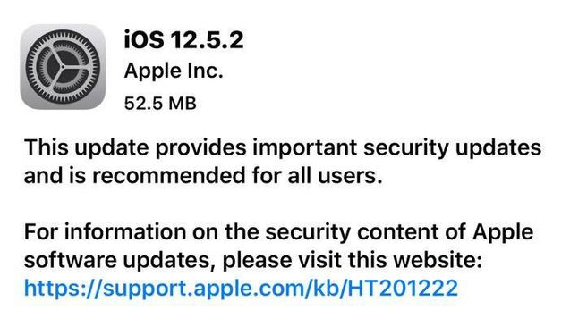 德清苹果手机维修分享iOS12.5.2发布，建议所有老苹果用户安装 
